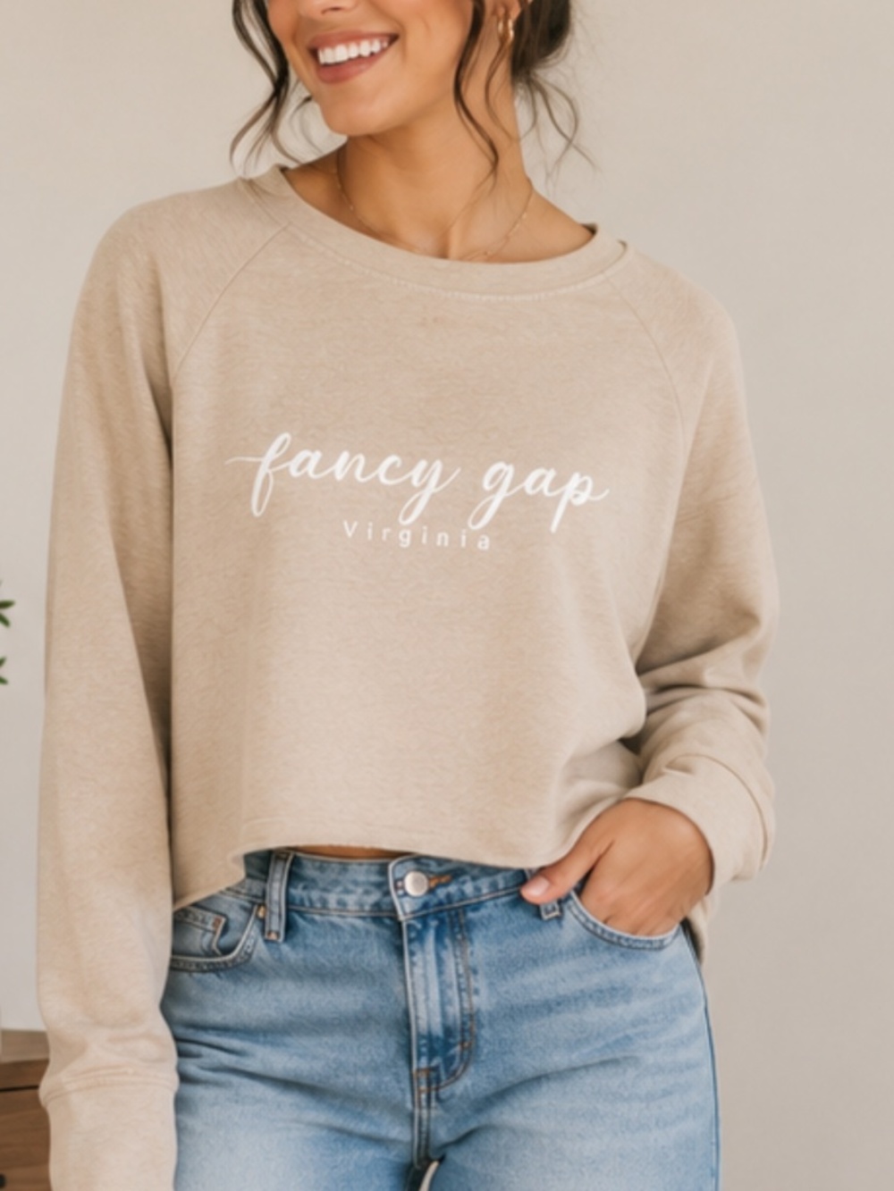 Long sleeve crop sweat shirt - Picture 2 of 2